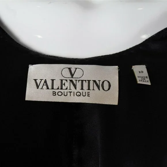 VALENTINO Black Velvet Sleeveless V-Neck Maxi Backless Dress - US 10 - Picture 7 of 7